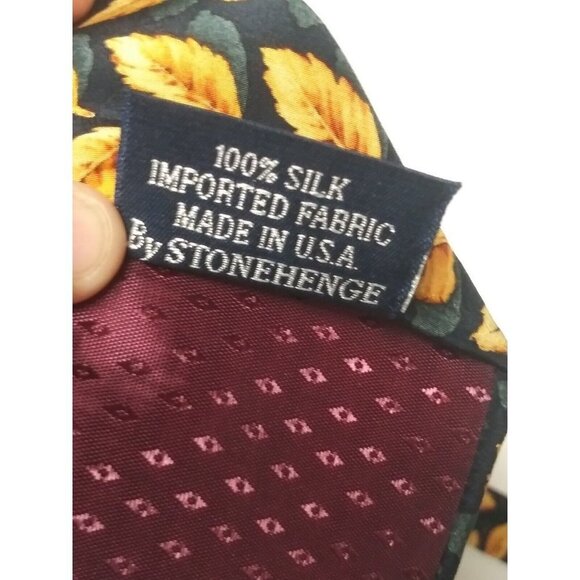 J. Garcia Mens Tie Landscape With Eye Collection Ten Limited Wide leaf print EUC - Picture 3 of 8